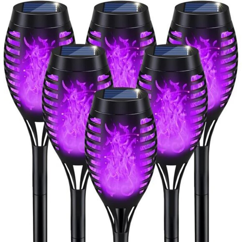 Purple Solar Flame Lights Halloween Outdoor Decor